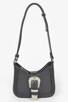 0785 Black Silver Buckle Shoulder Bag - Pack of 3