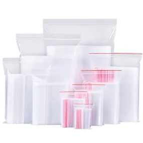 100pcs Reclosable Plastic Bag Clear Zip Lock Bags Storage Packaging Jewelry Wrapping Multiple Sizes 103619