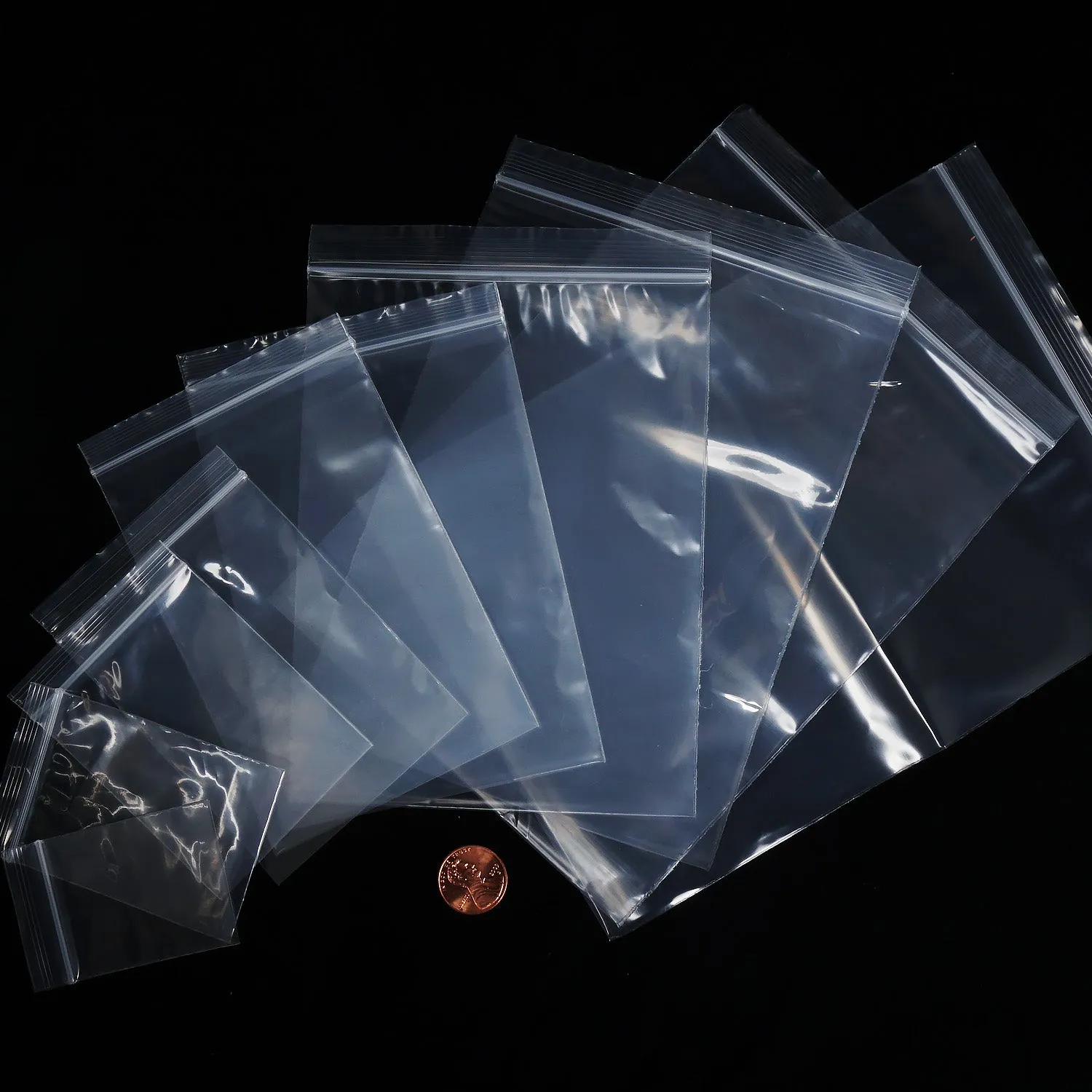 100pcs Reclosable Plastic Bag Clear Zip Lock Bags Storage Packaging Jewelry Wrapping Multiple Sizes 103619