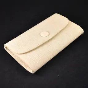 1940s Style Tan Button Clutch