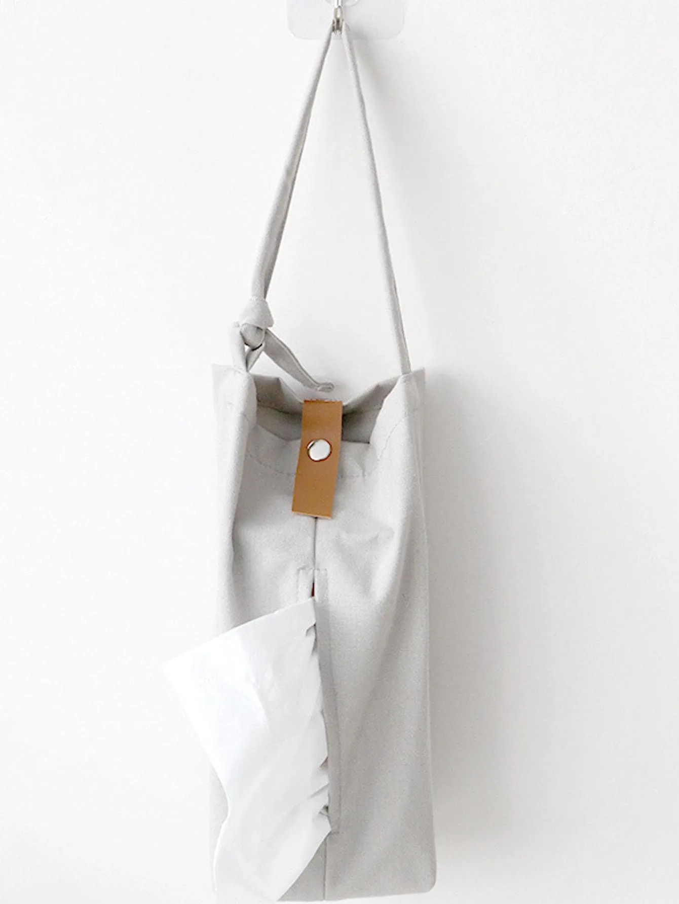 1pc Two Tone Hanging Tissue Storage Bag, Minimalist Non-woven Fabric Tissue Bag Holder For Home