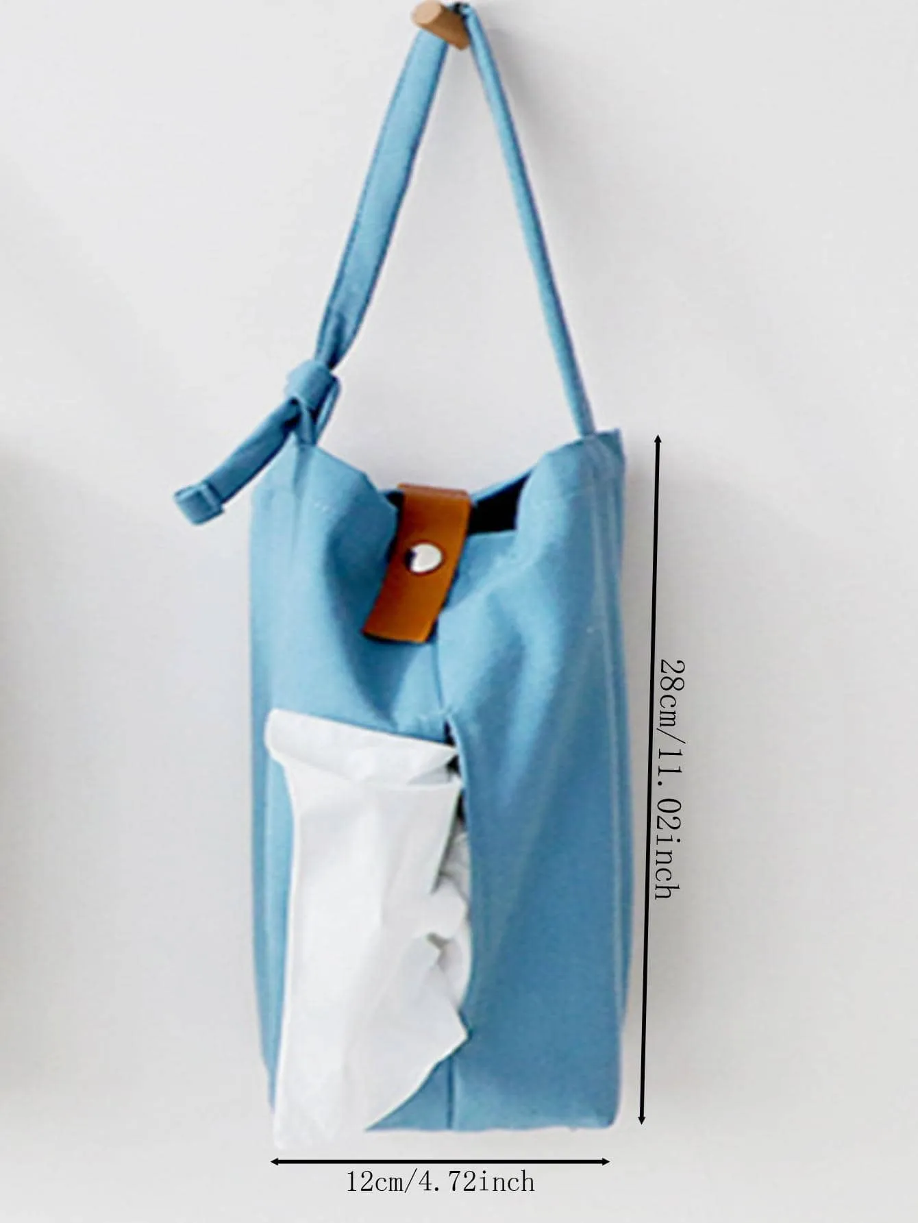 1pc Two Tone Hanging Tissue Storage Bag, Minimalist Non-woven Fabric Tissue Bag Holder For Home