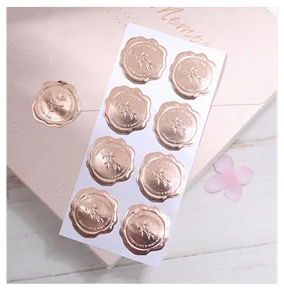 25Pcs/Bag Paper Bag Rose Gold Candy Gift Foil Heart Sticker Wedding Bridal Baby Shower Wedding Birth