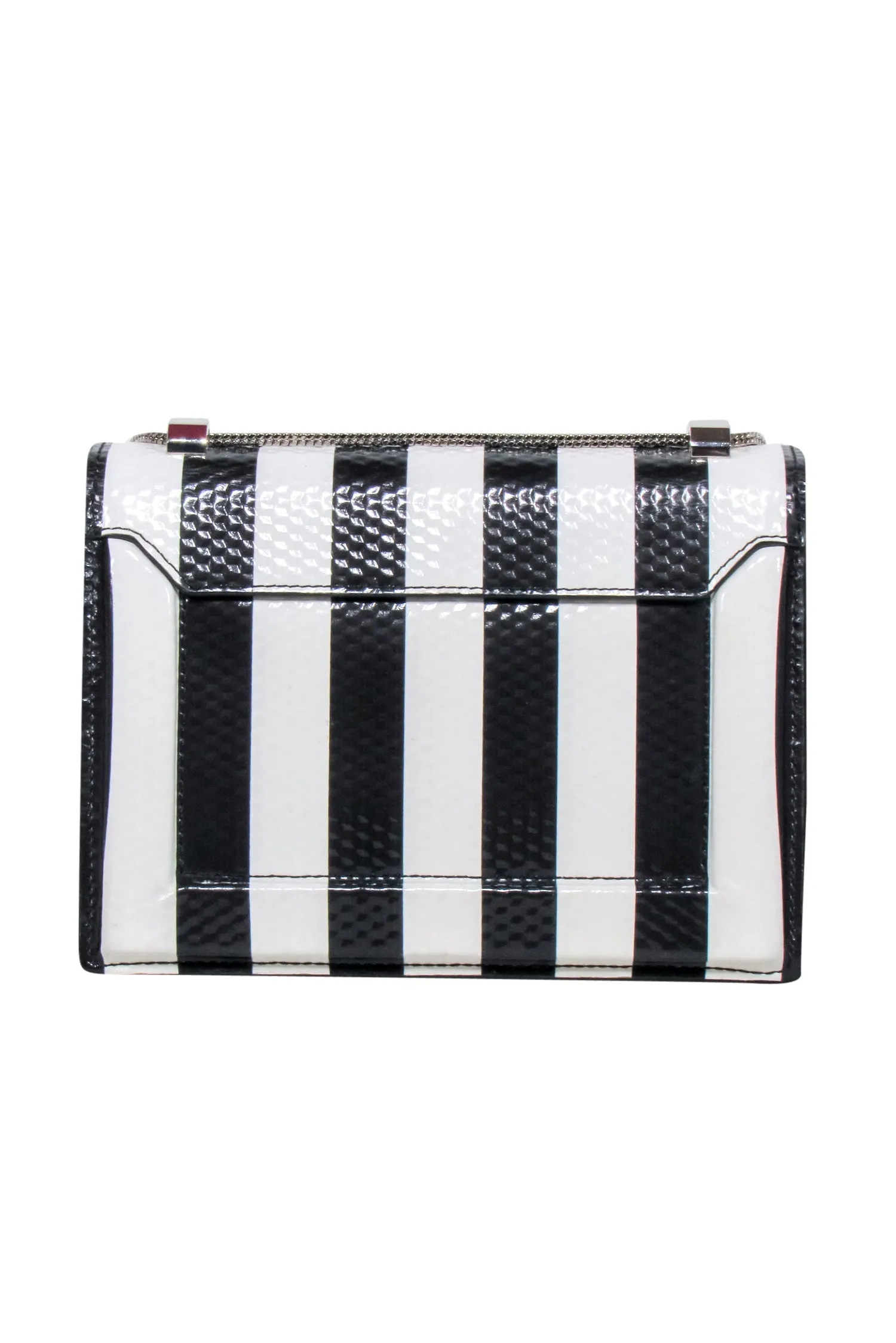 3.1 Phillip Lim - Black & White Stripe Leather “Soleil” Shoulder Bag