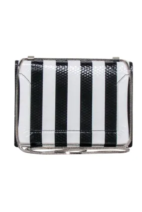 3.1 Phillip Lim - Black & White Stripe Leather “Soleil” Shoulder Bag