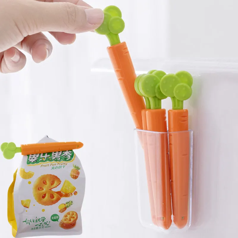 5PC Cartoon Carrot Food Bag Closure Clip