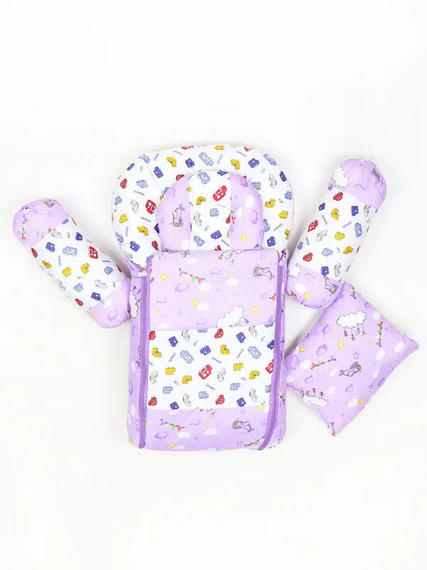 8Pcs Newborn Baby Sleeping Bag With Mosquito Net Car Light Purple