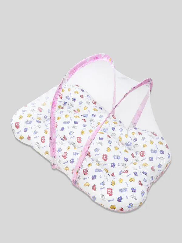 8Pcs Newborn Baby Sleeping Bag With Mosquito Net Car Pink