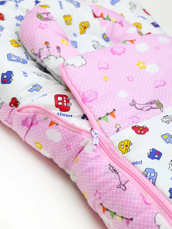 8Pcs Newborn Baby Sleeping Bag With Mosquito Net Car Pink