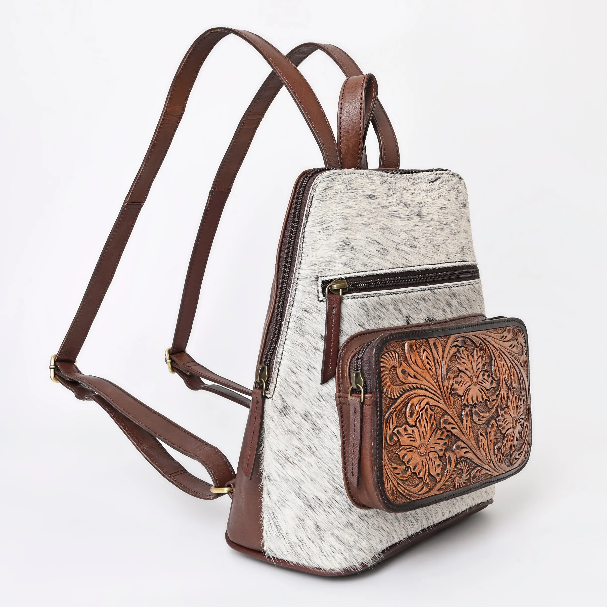 A&A-1044 Montana West Genuine Hair On Cowhide Leather Collection Hair-On  Backpack