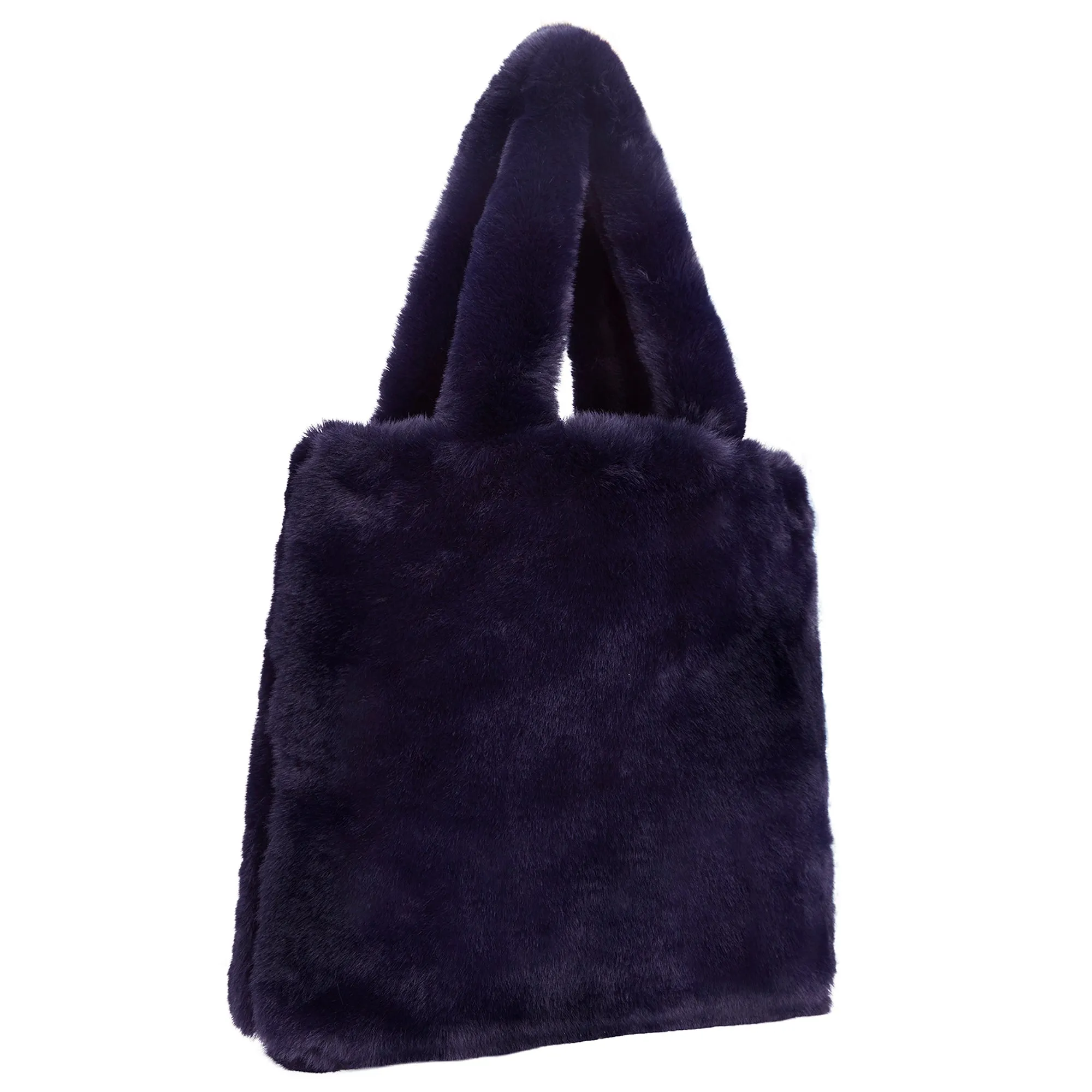 Accessorize London Women's Navy Faux Fur Shopper Bag