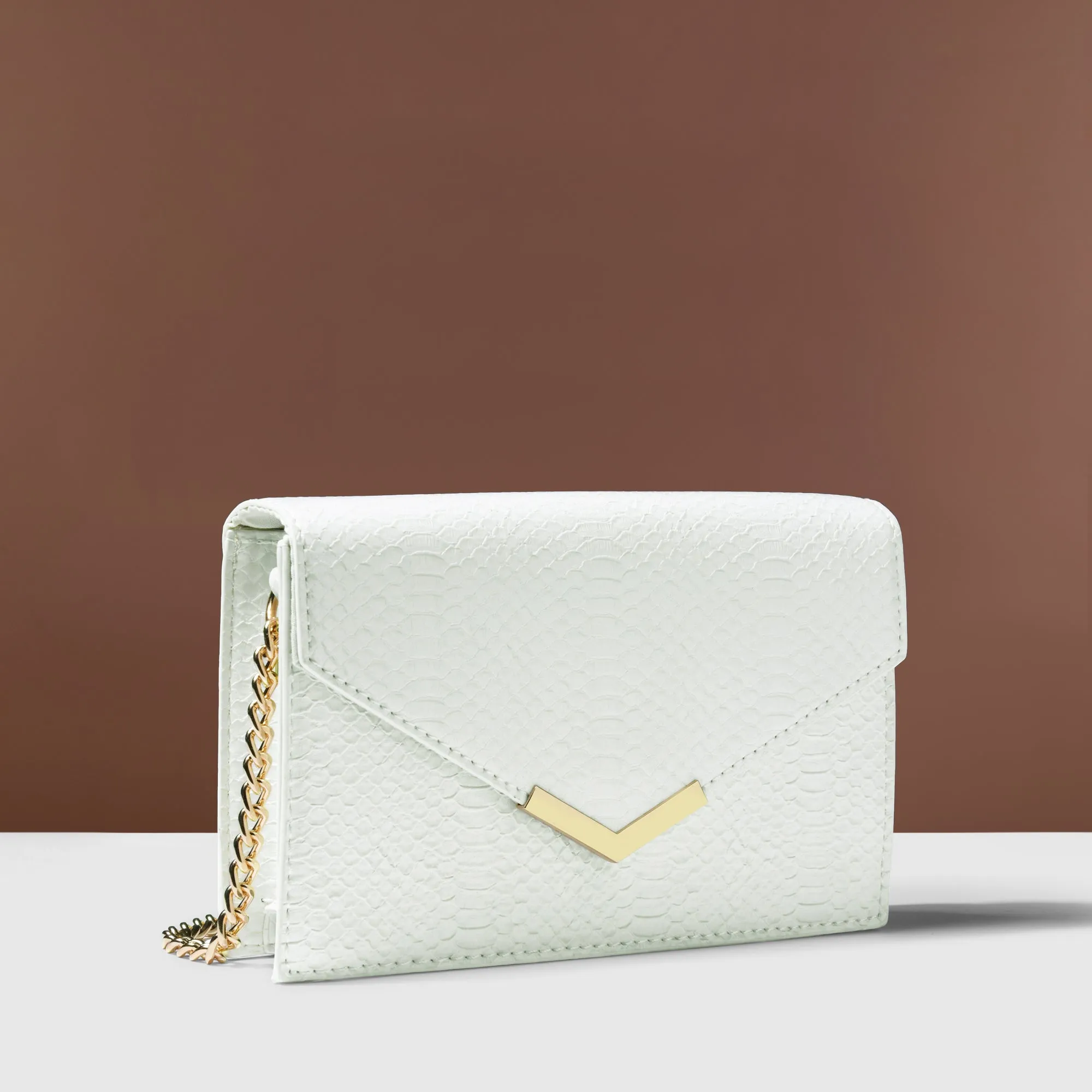 Accessorize London Women's White Envelope Sling Bag