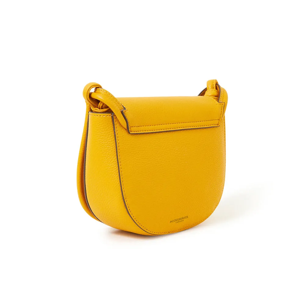 Accessorize London Yellow Knot Detail Saddle Sling Bag