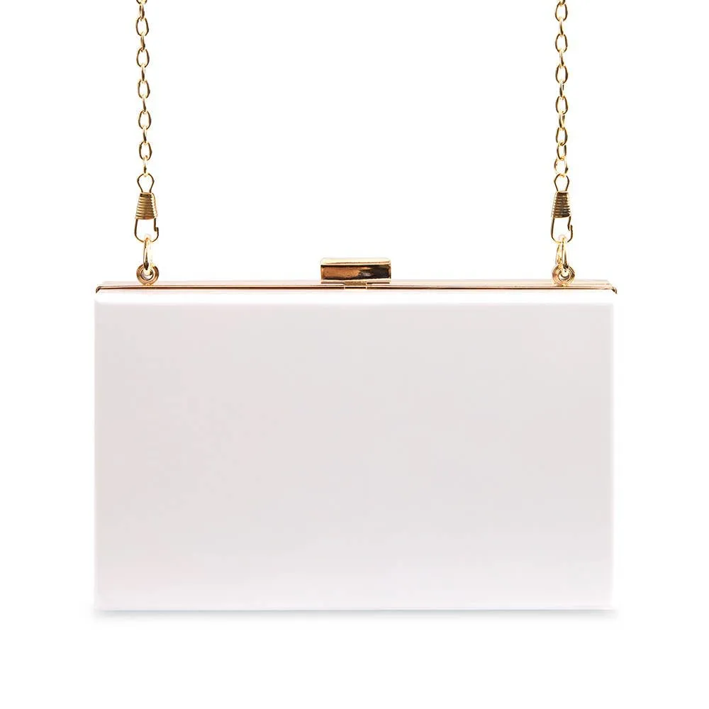 Acrylic Box Clutch - White