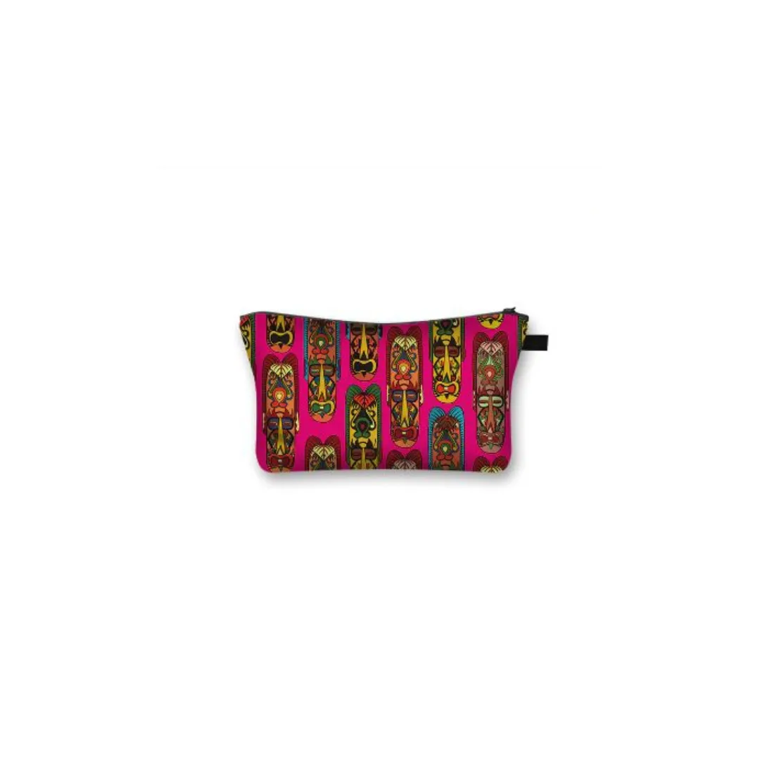 African Print Makeup and Cosmetic Bag - Kente