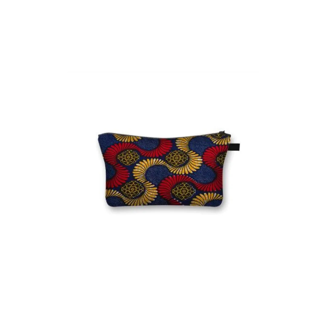 African Print Makeup and Cosmetic Bag - Kente