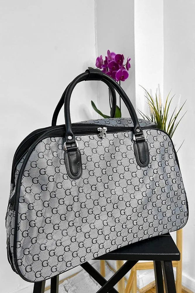 All Over Logo Print Twin Compartment Travel Bag