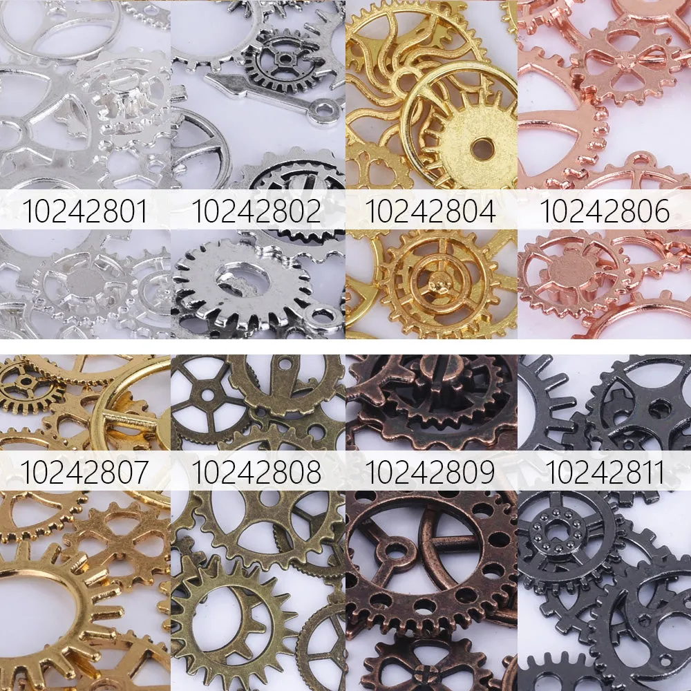 Alloy Gear Charms Collection Steampunk Gear pendant beads Wheel Cogs DIY Supplies 100g/bag 102428