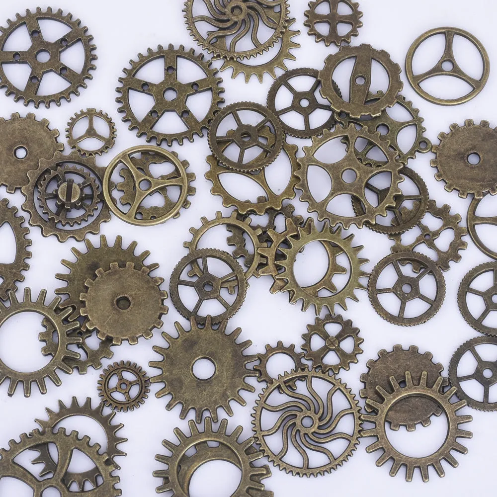 Alloy Gear Charms Collection Steampunk Gear pendant beads Wheel Cogs DIY Supplies 100g/bag 102428