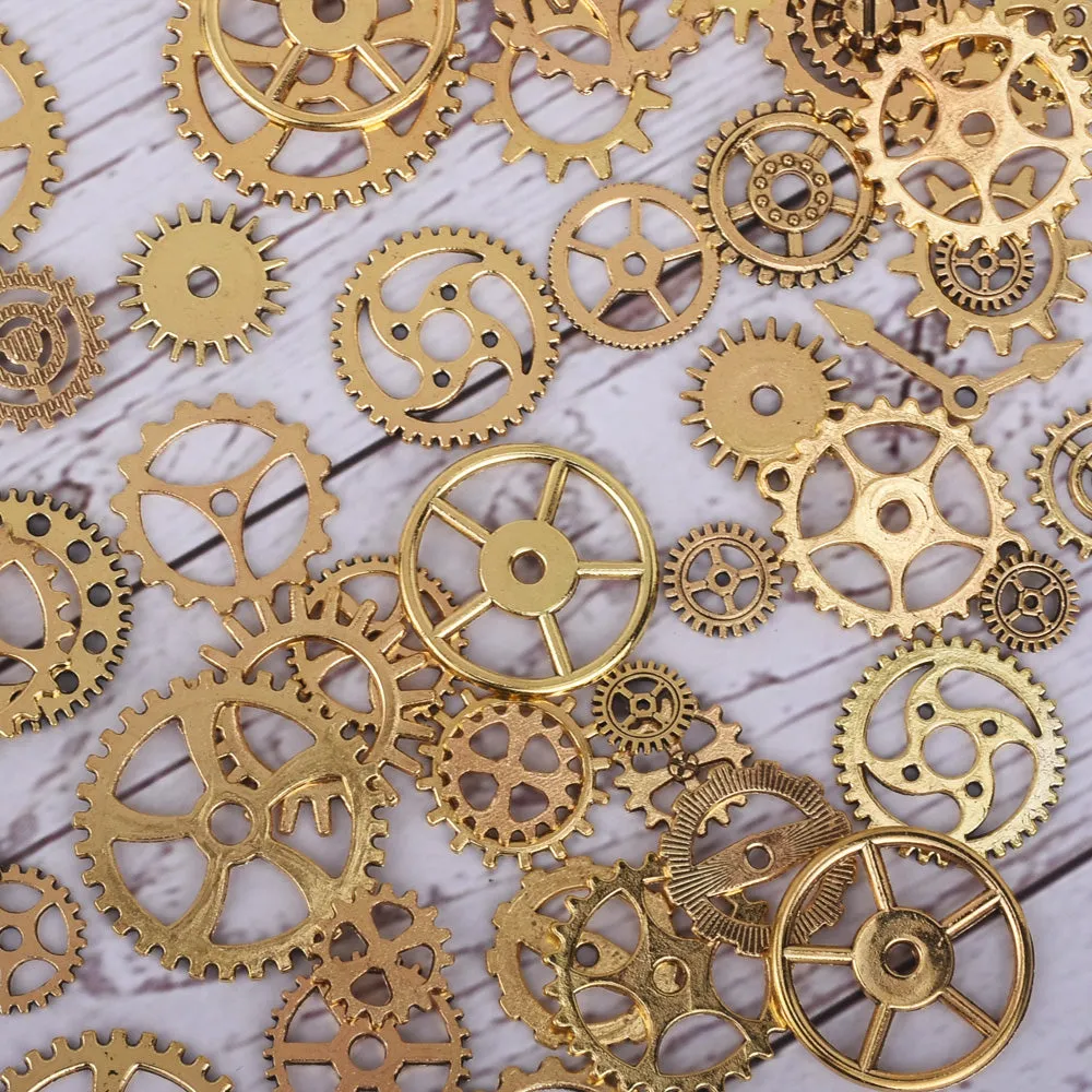 Alloy Gear Charms Collection Steampunk Gear pendant beads Wheel Cogs DIY Supplies 100g/bag 102428