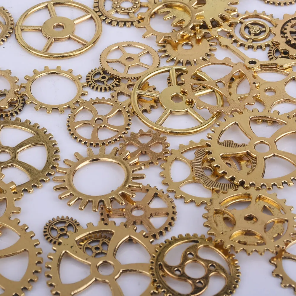 Alloy Gear Charms Collection Steampunk Gear pendant beads Wheel Cogs DIY Supplies 100g/bag 102428