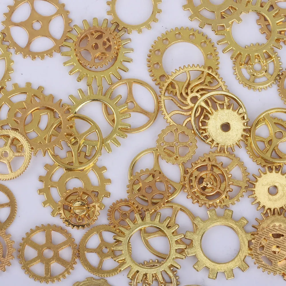 Alloy Gear Charms Collection Steampunk Gear pendant beads Wheel Cogs DIY Supplies 100g/bag 102428