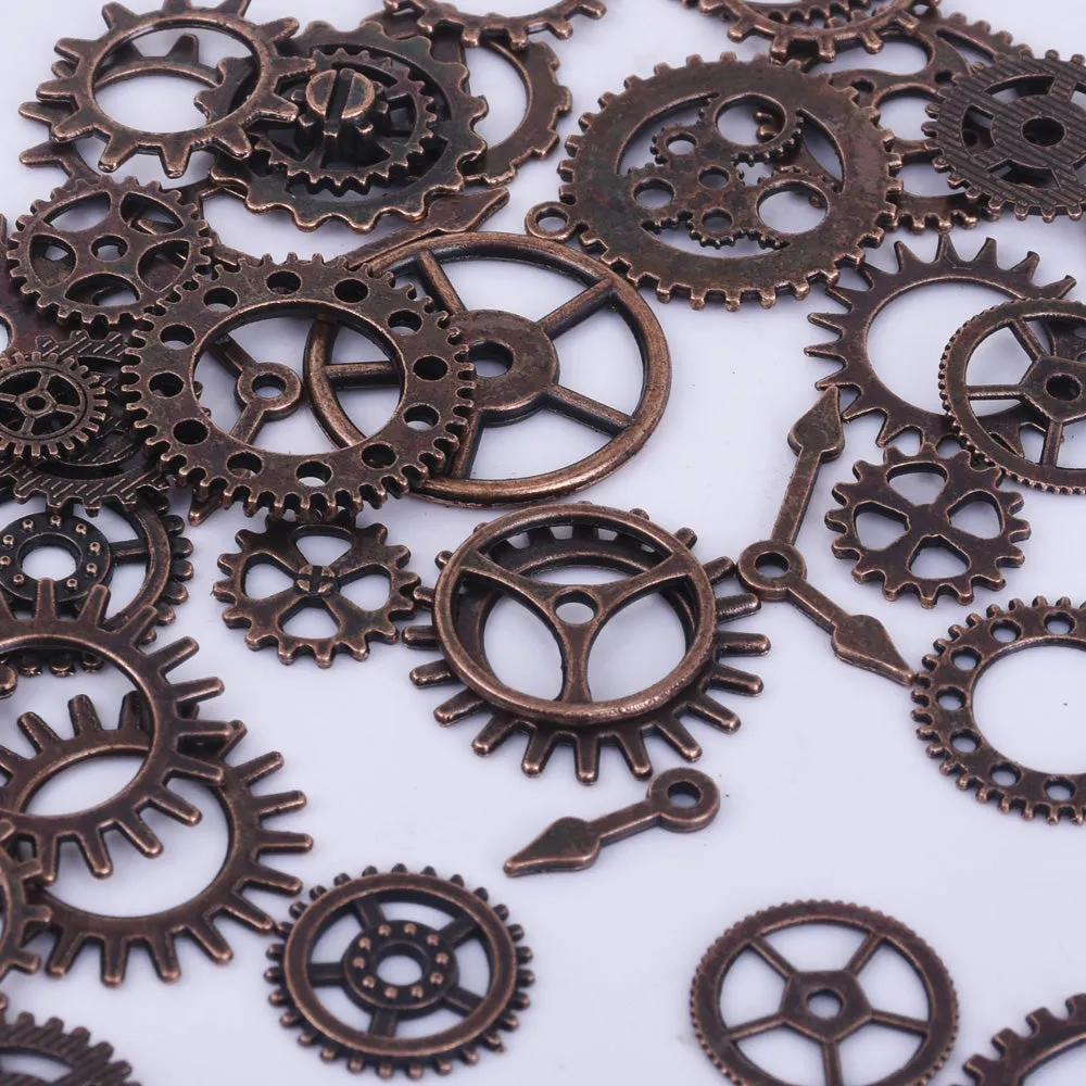 Alloy Gear Charms Collection Steampunk Gear pendant beads Wheel Cogs DIY Supplies 100g/bag 102428