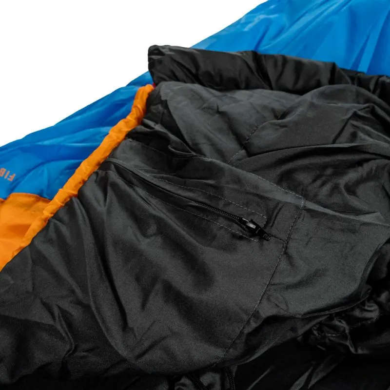 Alpinus Fiber Pro 1500 Sleeping Bag 225x75x50cm - Orange/Blue