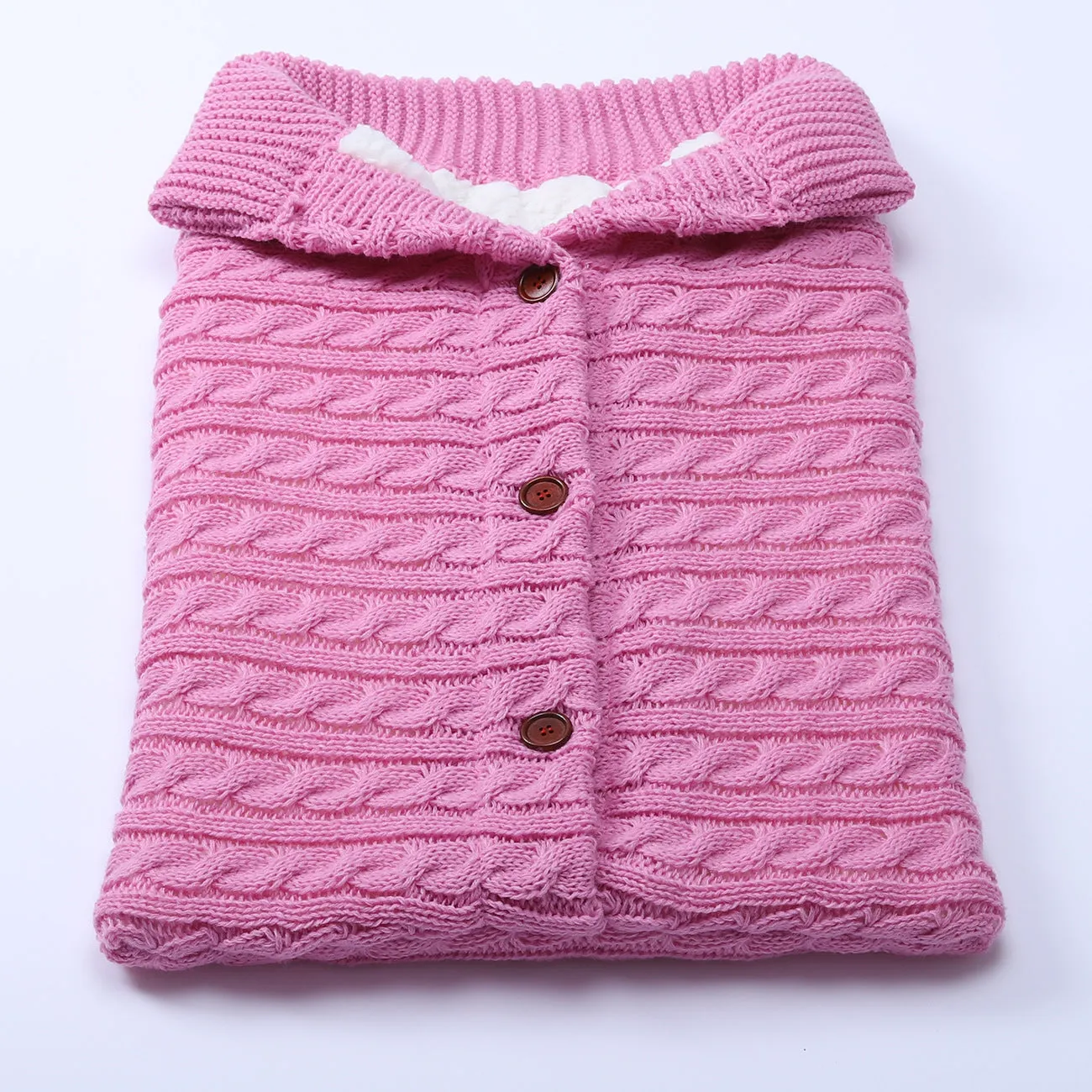 Baby Button Solid Knitted Padded Thickening Winter Sleeping Bag