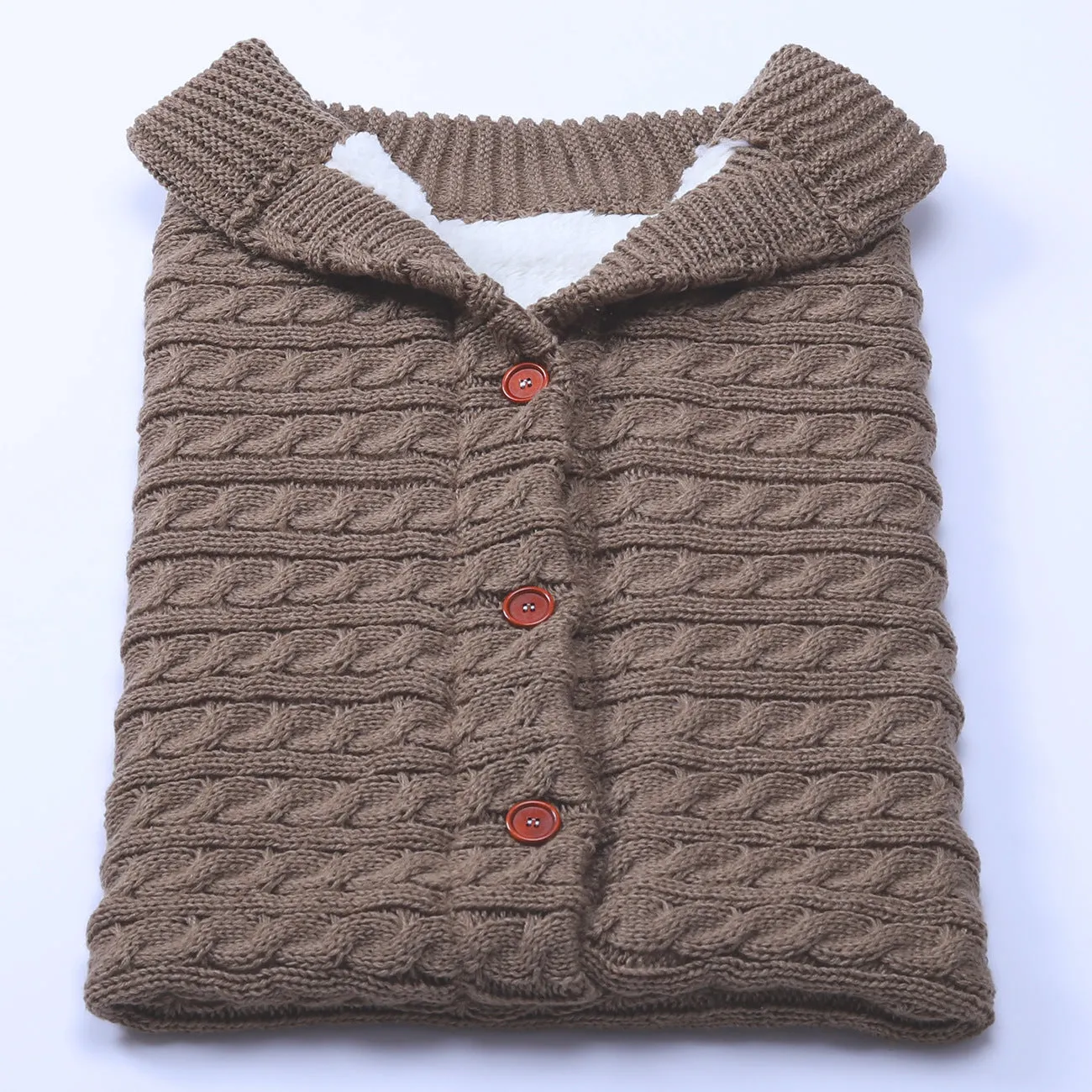 Baby Button Solid Knitted Padded Thickening Winter Sleeping Bag