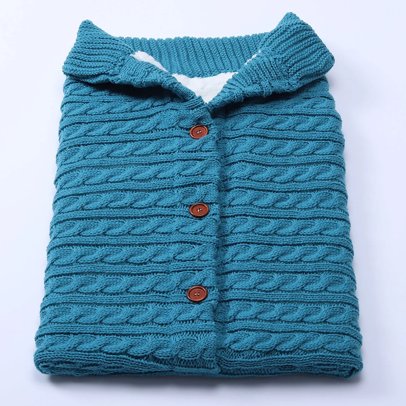 Baby Button Solid Knitted Padded Thickening Winter Sleeping Bag