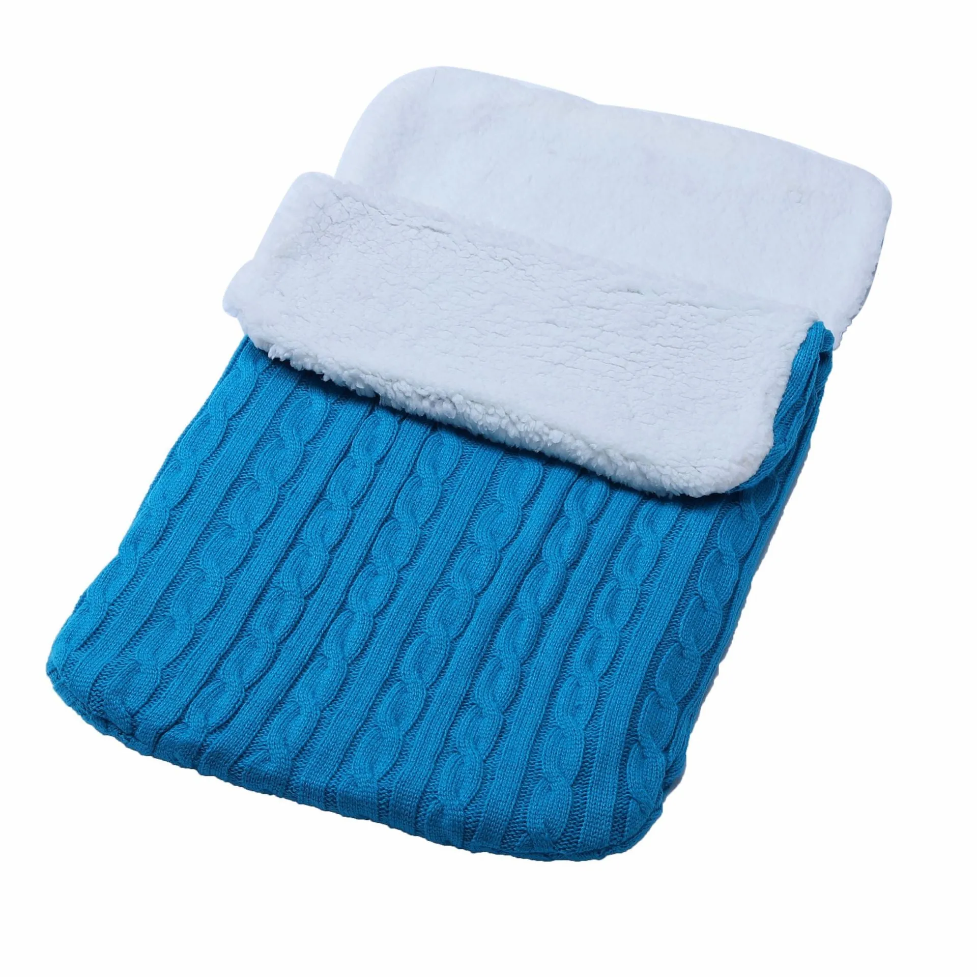 Baby Solid Pad Thickened Winter Knitted Sleeping Bag Hug Blanket