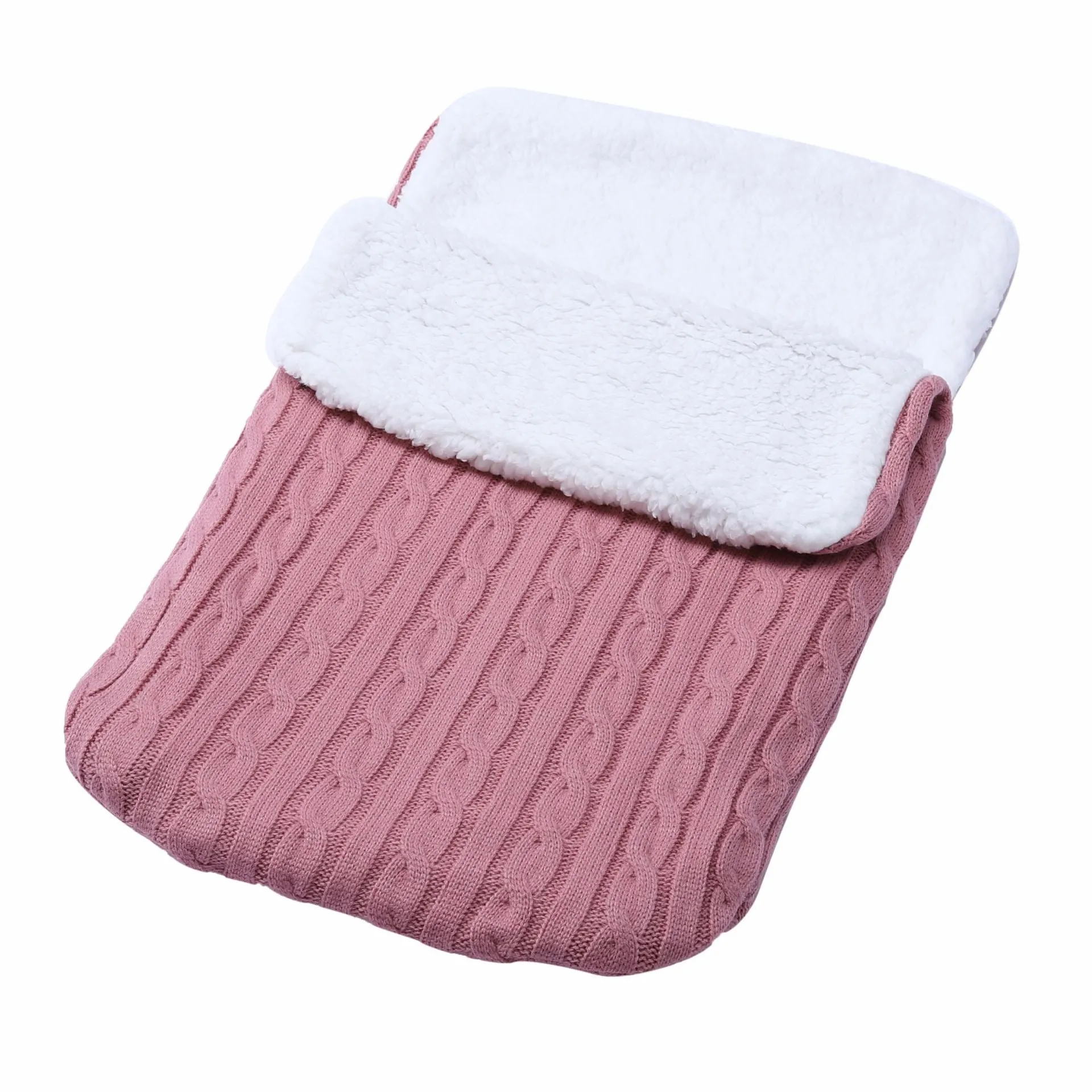 Baby Solid Pad Thickened Winter Knitted Sleeping Bag Hug Blanket