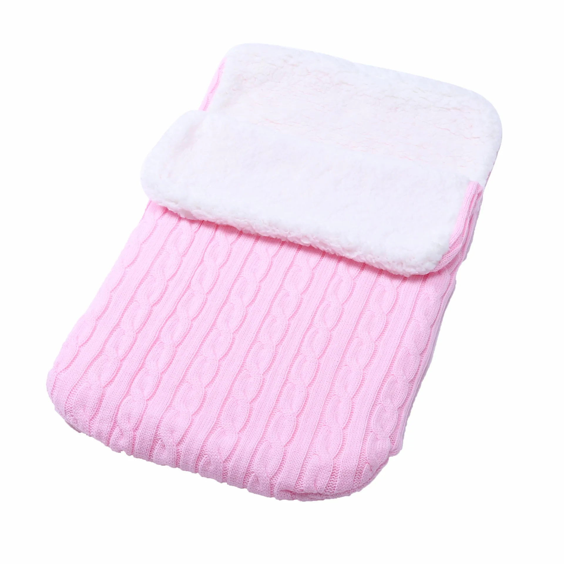 Baby Solid Pad Thickened Winter Knitted Sleeping Bag Hug Blanket