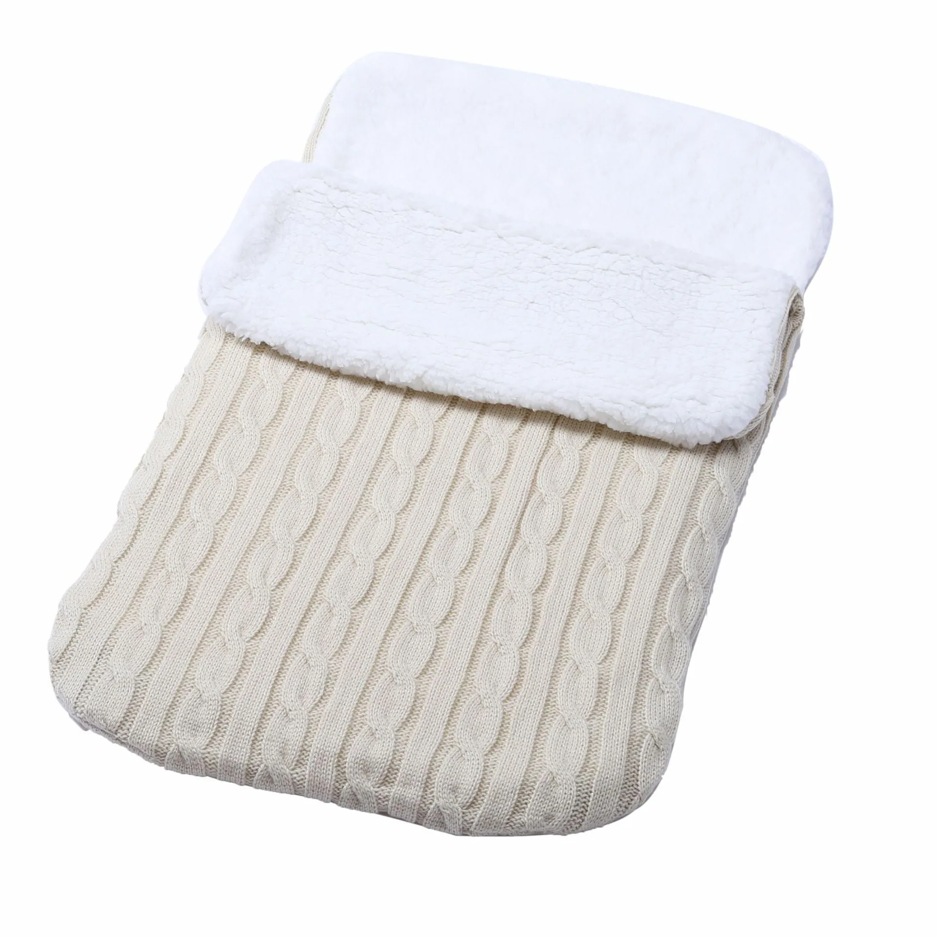 Baby Solid Pad Thickened Winter Knitted Sleeping Bag Hug Blanket