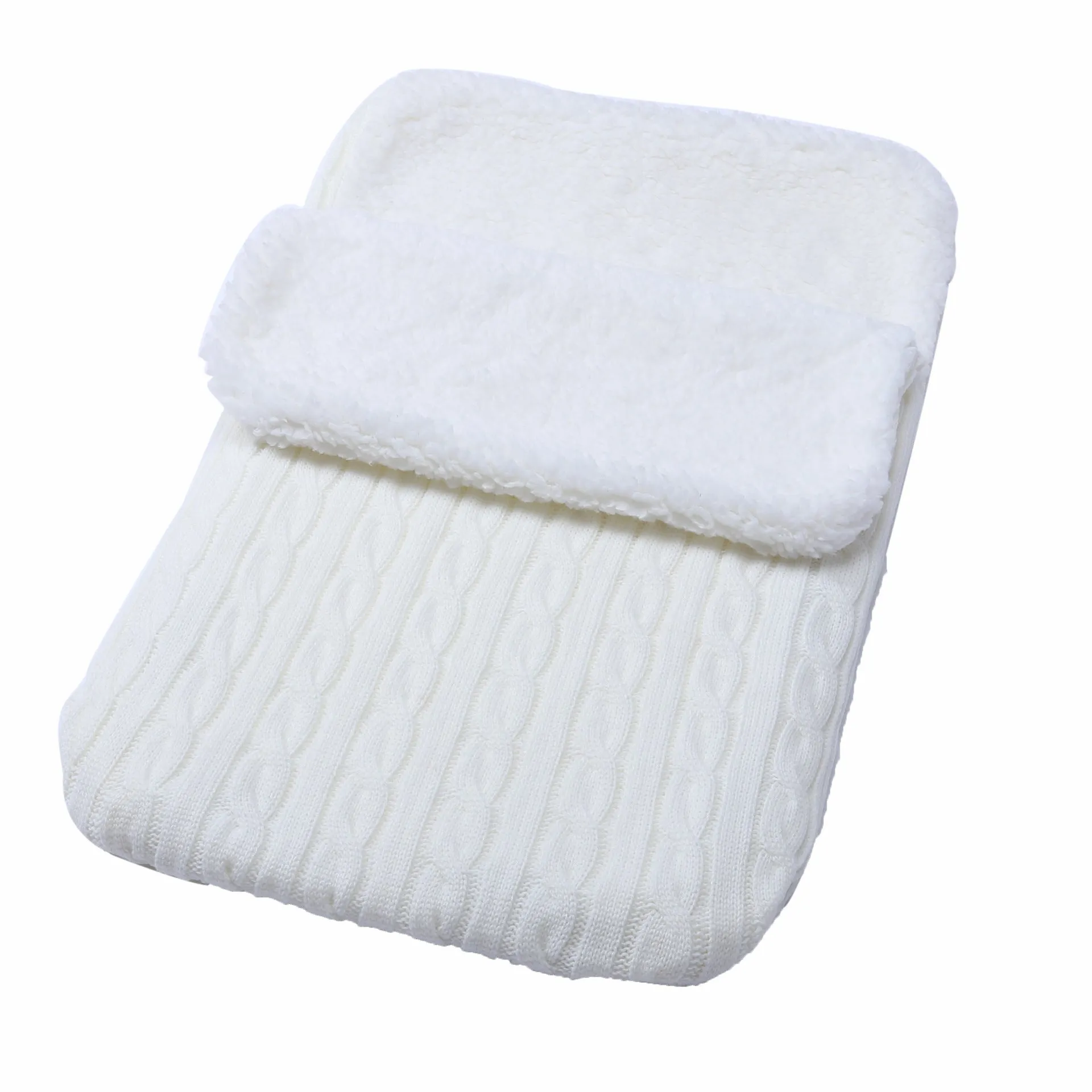 Baby Solid Pad Thickened Winter Knitted Sleeping Bag Hug Blanket