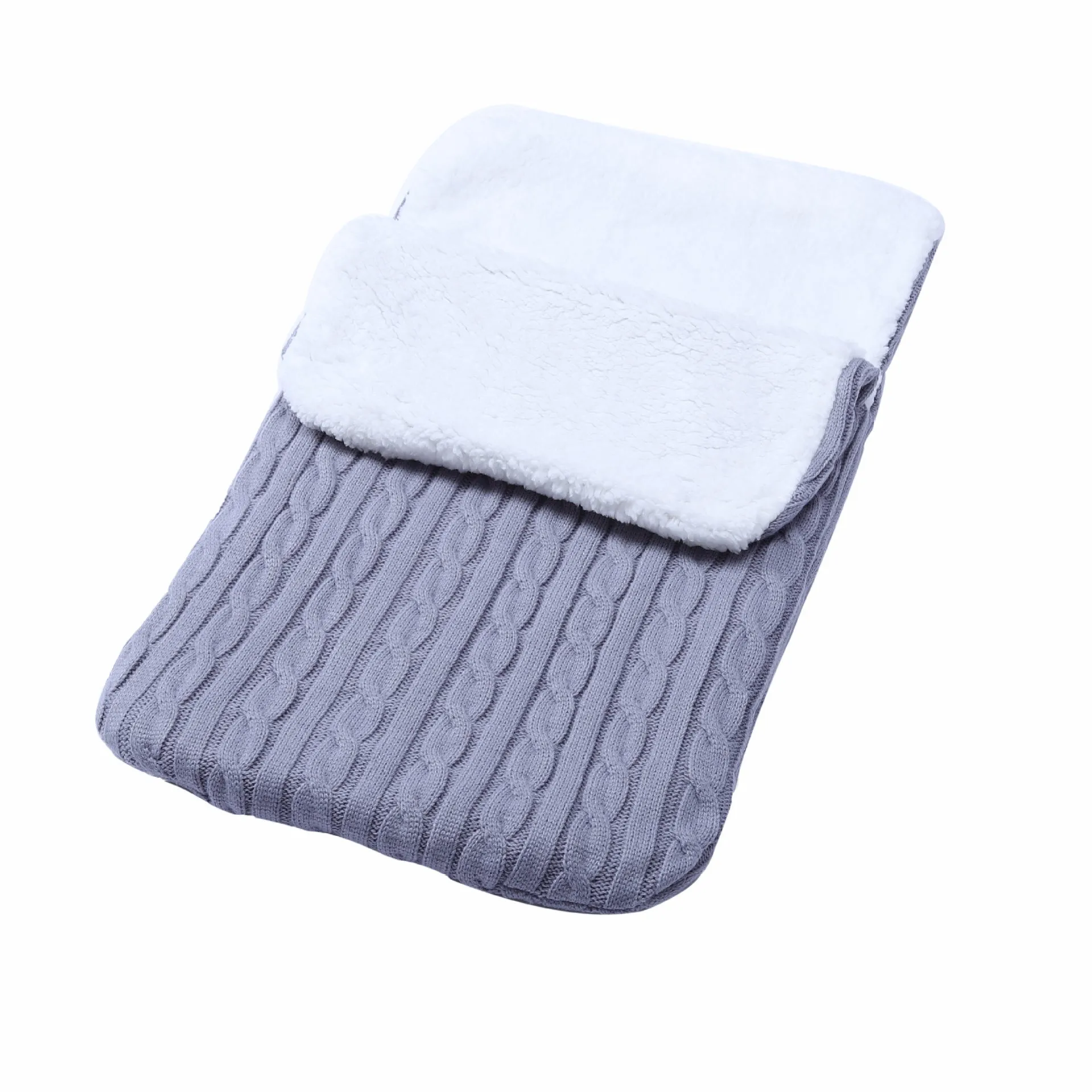 Baby Solid Pad Thickened Winter Knitted Sleeping Bag Hug Blanket