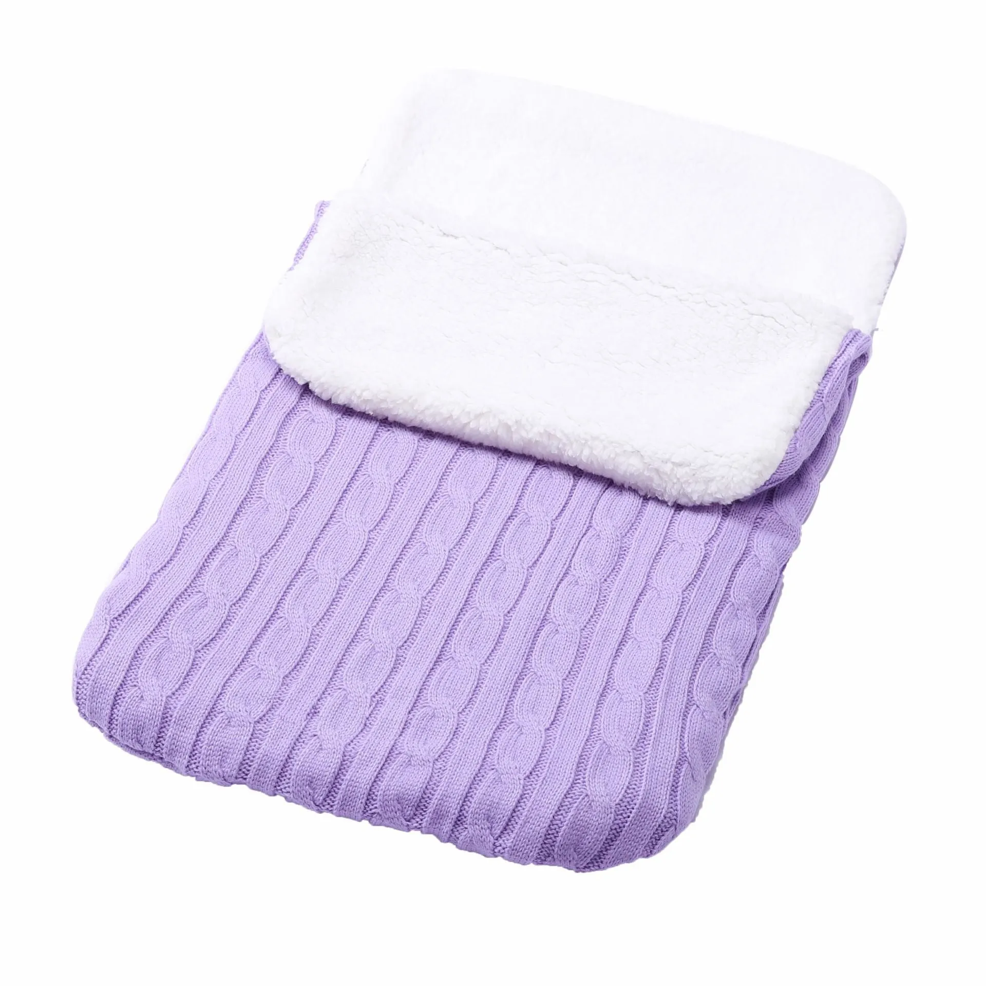 Baby Solid Pad Thickened Winter Knitted Sleeping Bag Hug Blanket