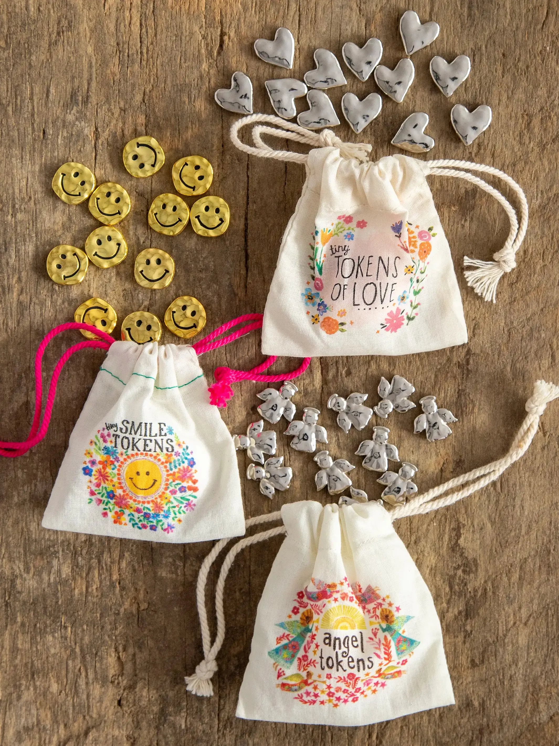 Bag of Tiny Tokens, Set of 12 - Smiley Face