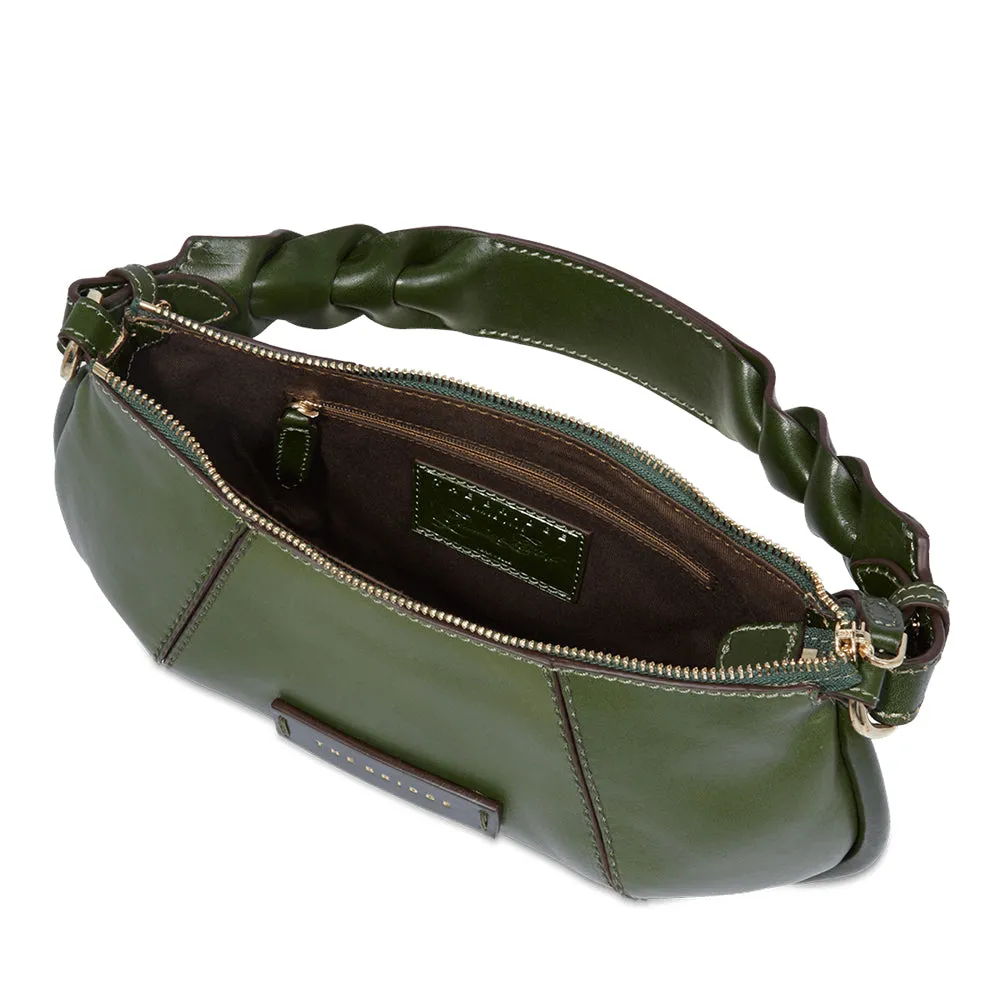 Baguette Bag a Spalla THE BRIDGE linea Brigida in Pelle Verde