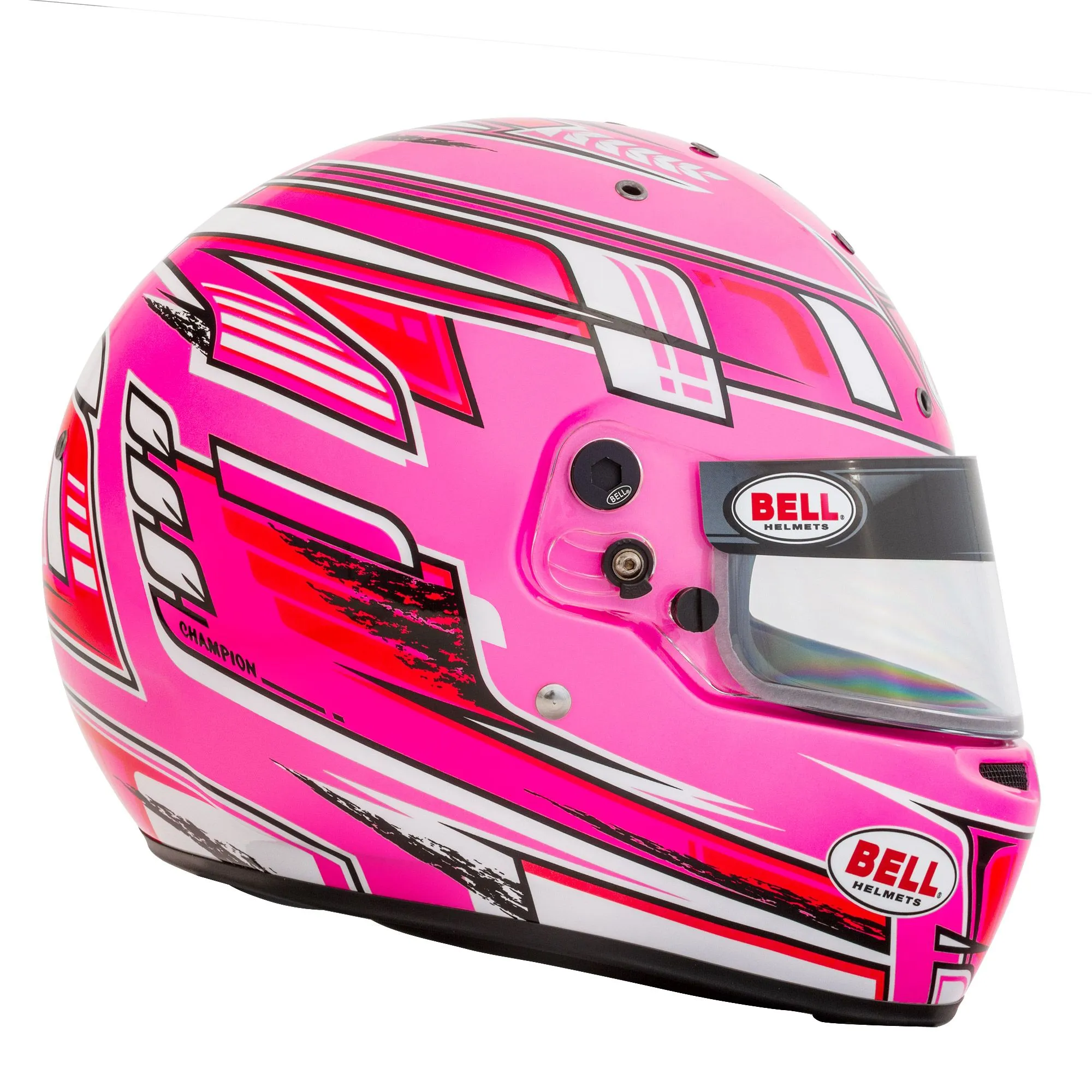 Bell KC7-CMR Champion Pink Kart Helmet  FREE Fleece Helmet Bag