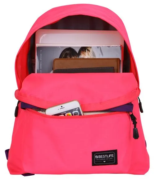 Bestlife Campus Basic Laptop Backpack for 15,6"| Pink/Purple