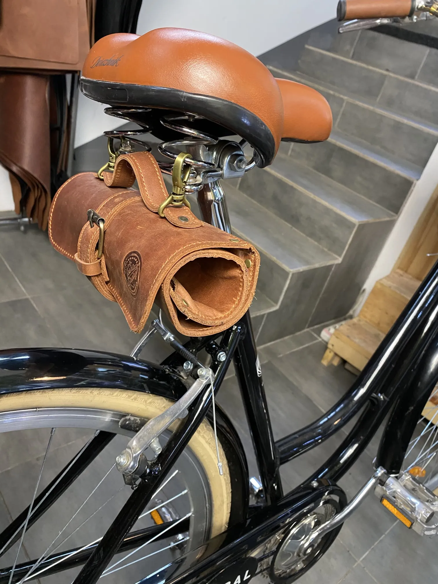 Bicycle Leather Saddle Bag | Bike Tool Organiser Roll