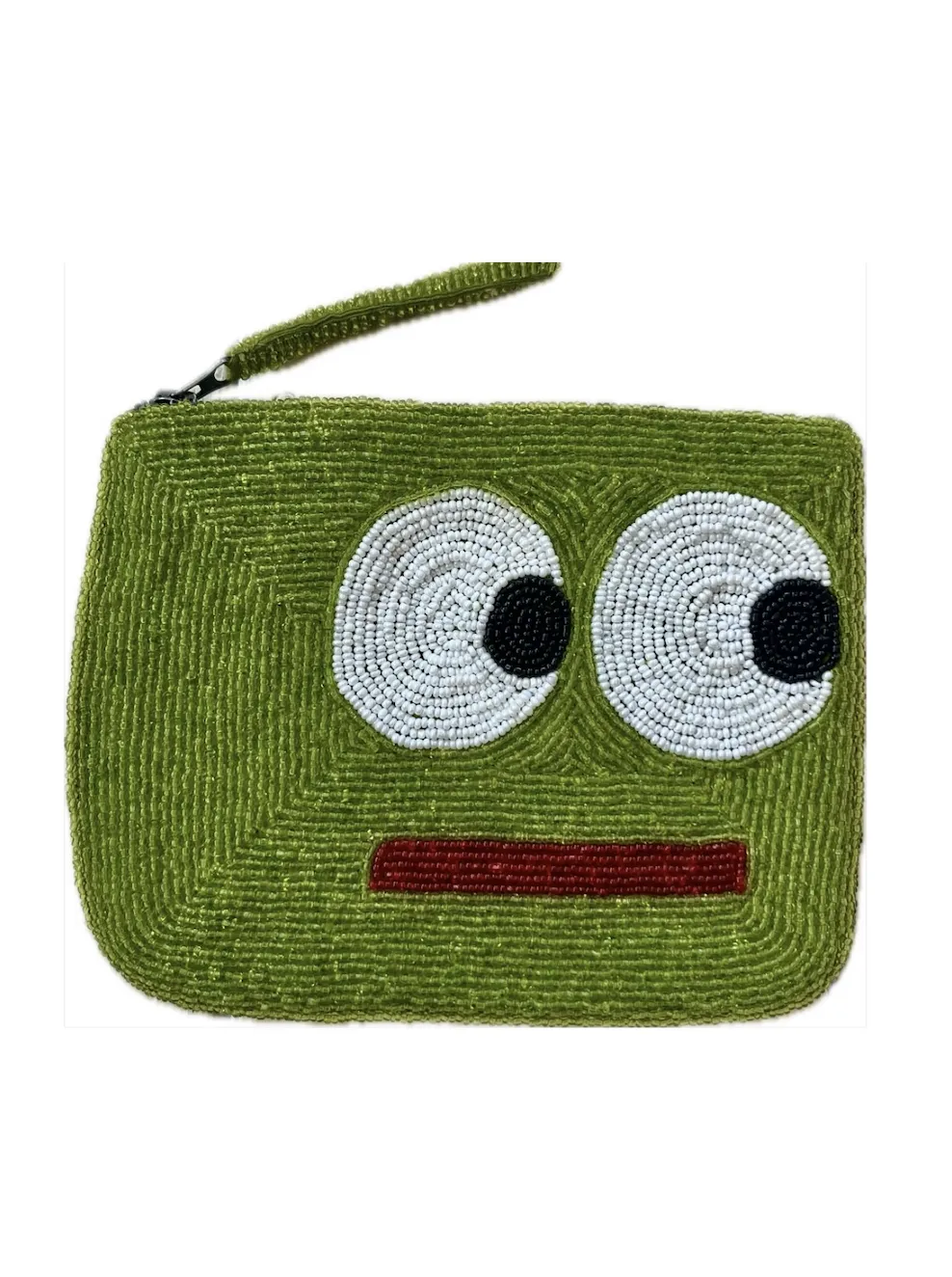 Big eyes bead mini clutch - Lime