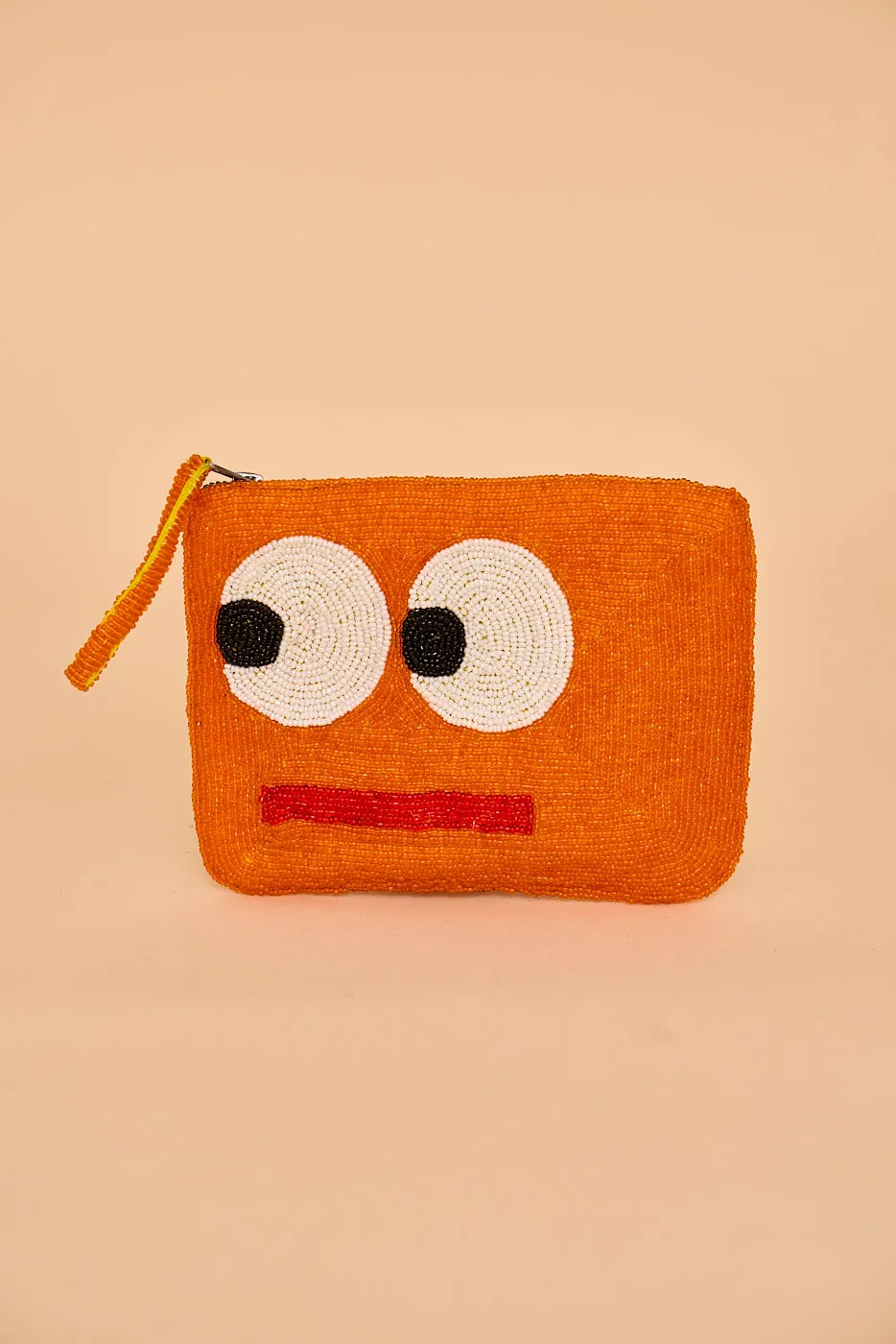 Big eyes bead mini clutch - orange