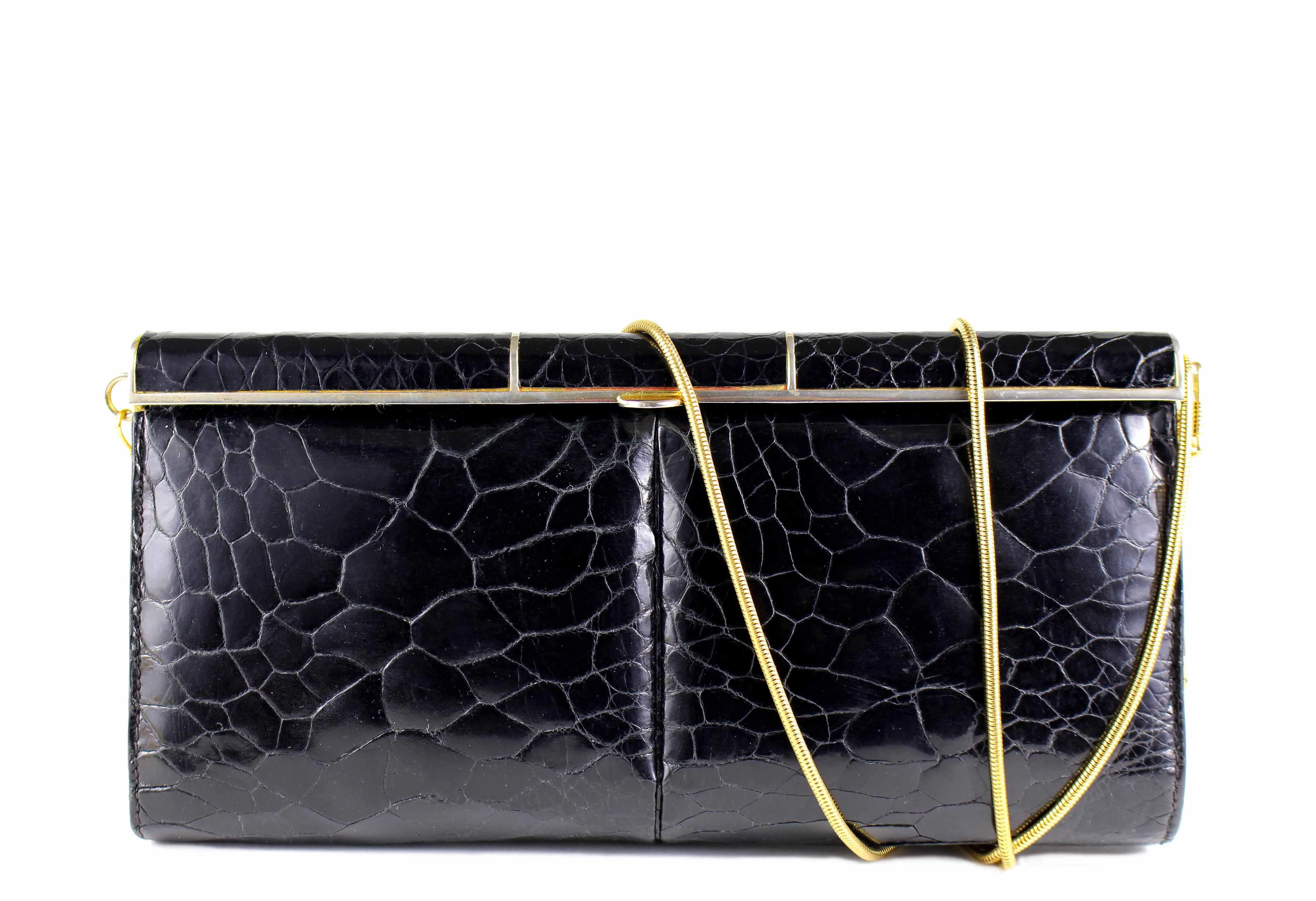 Black turtle skin clutch