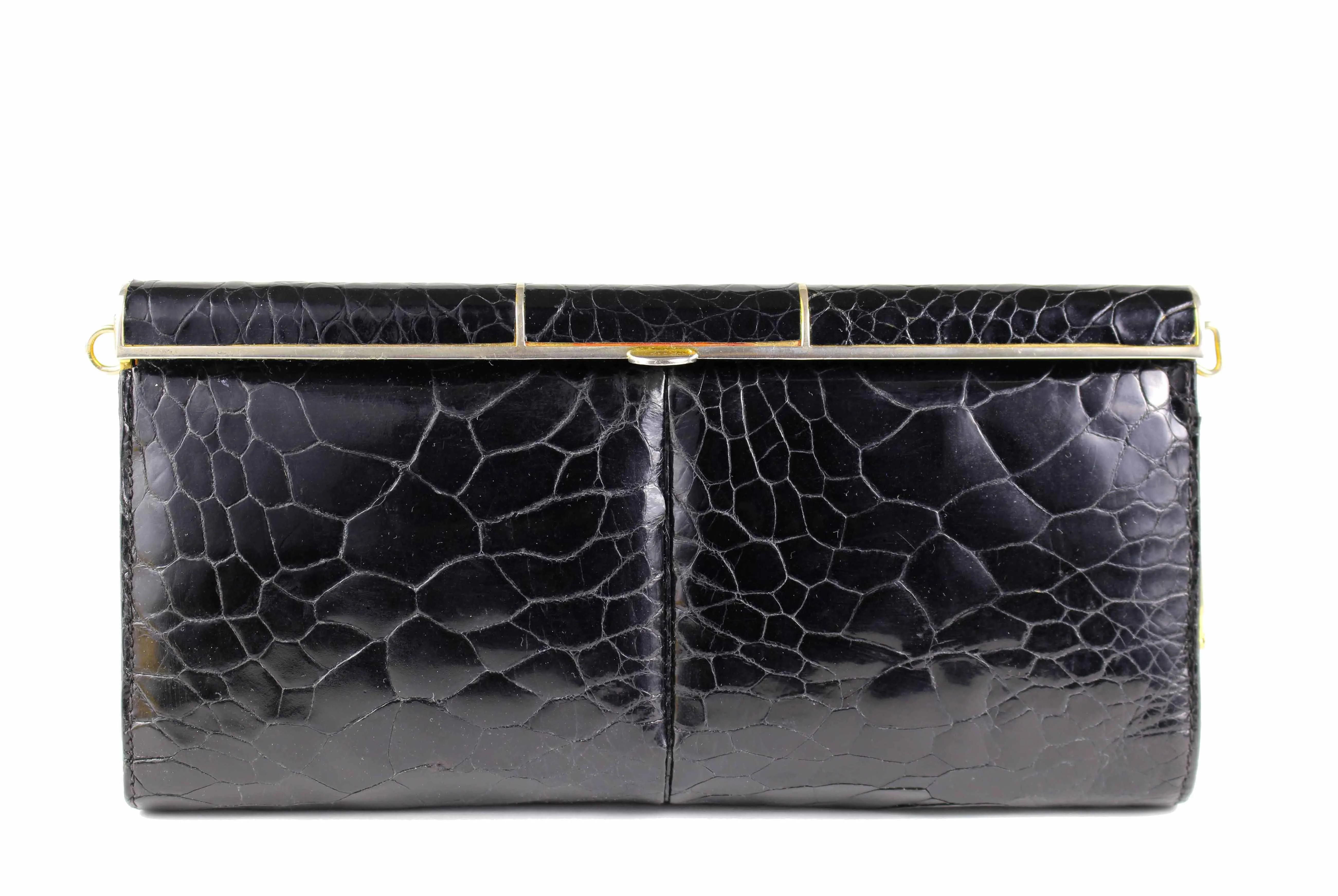 Black turtle skin clutch