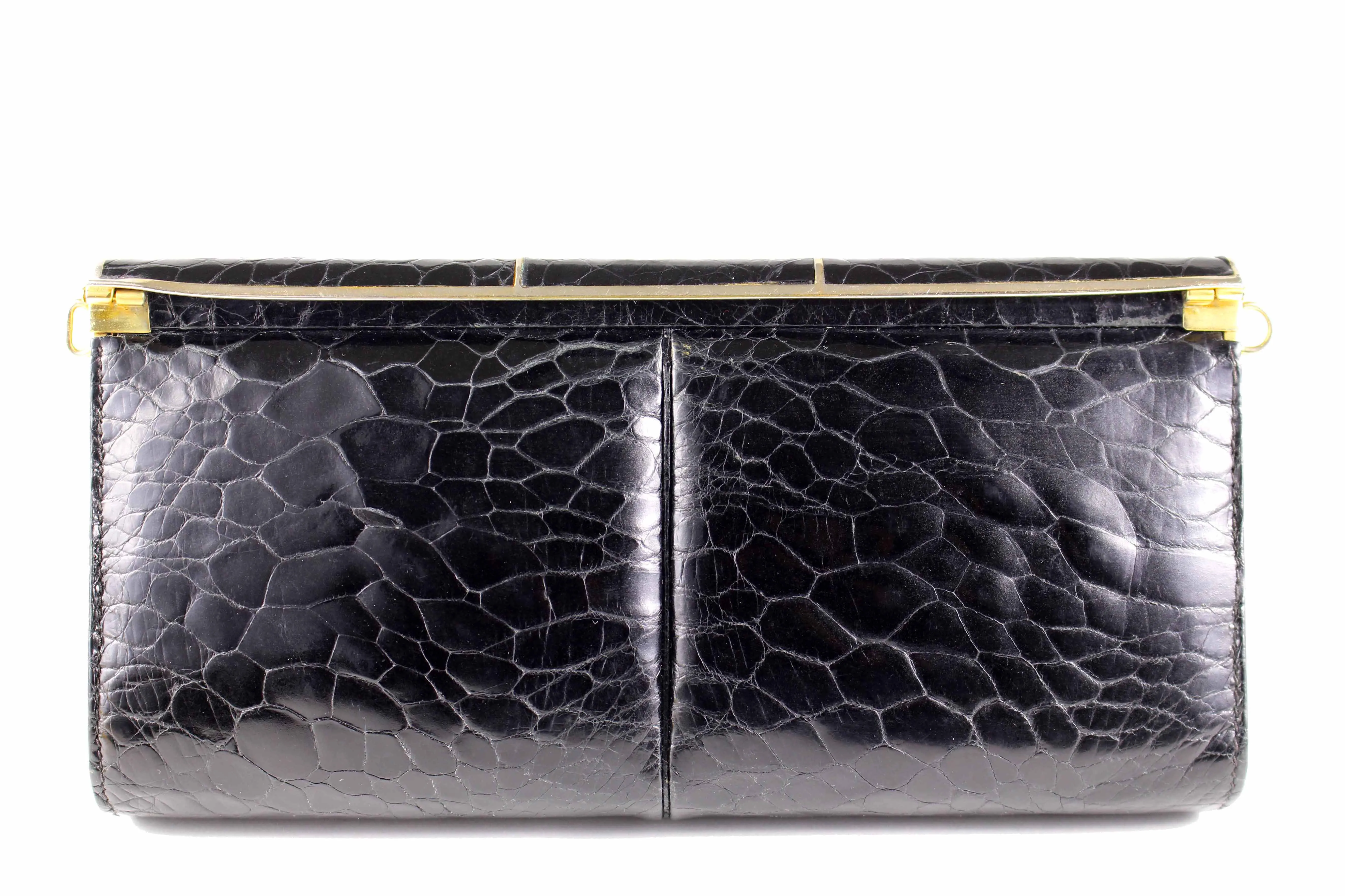 Black turtle skin clutch