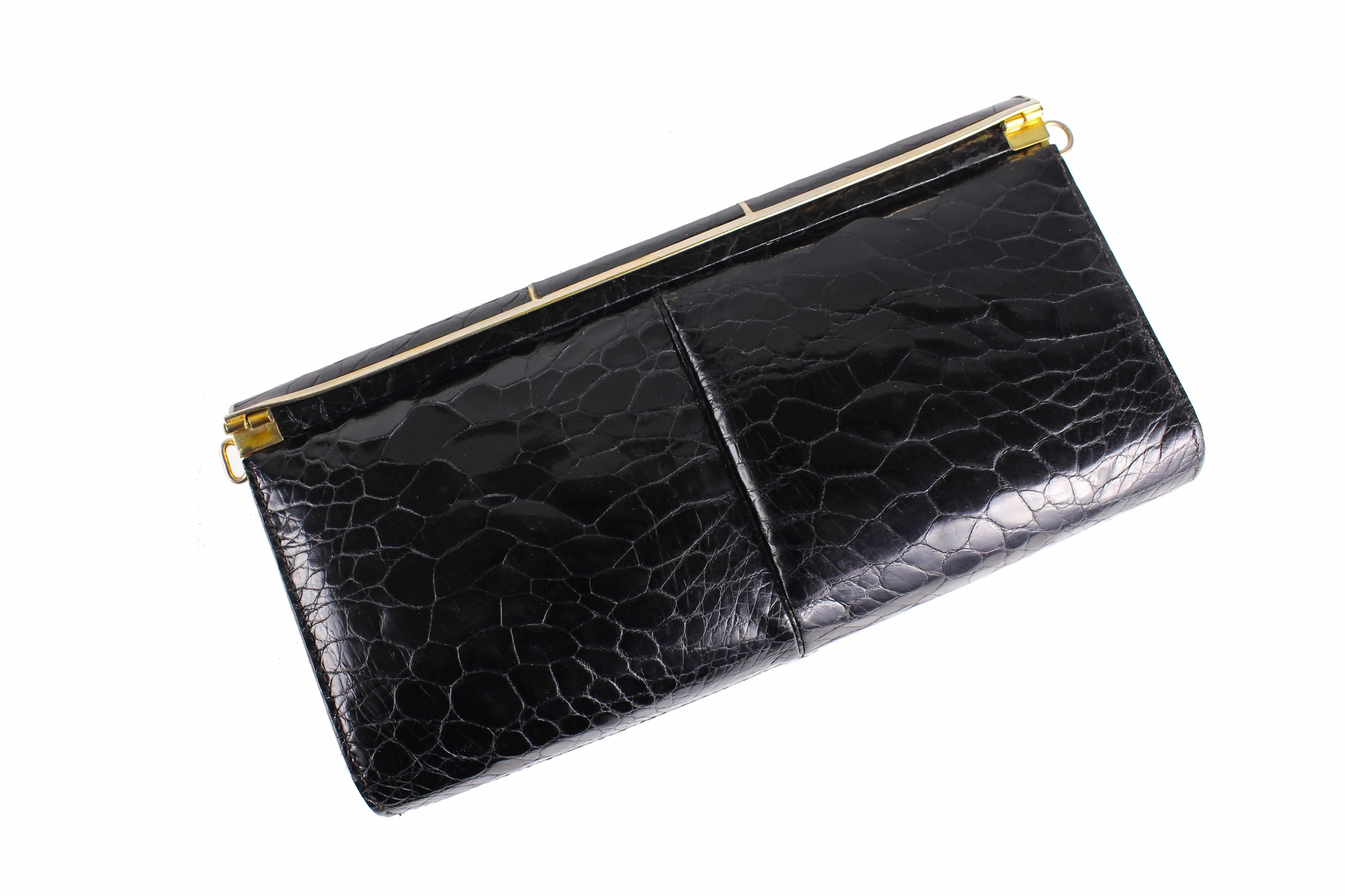 Black turtle skin clutch