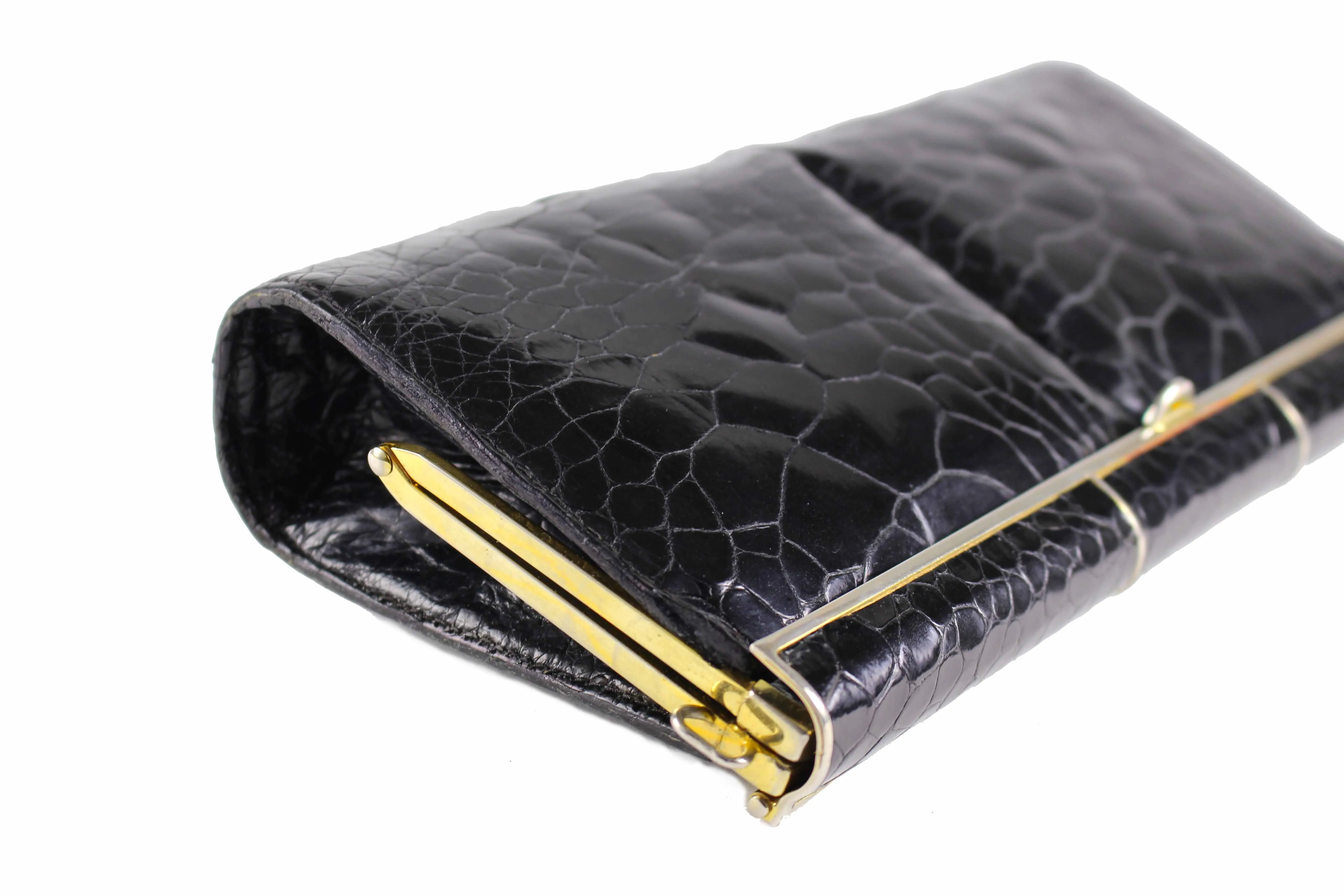 Black turtle skin clutch